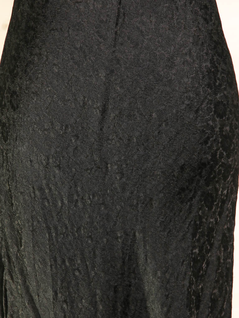 Embossed Silk Midi Slip Size S-M Black