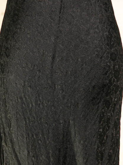 Embossed Silk Midi Slip Size S-M Black