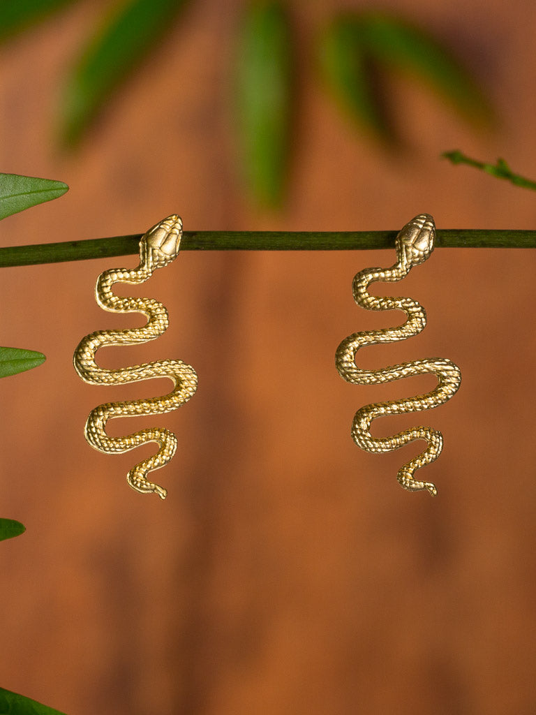 Golden Snake Earring - asps that dangle from your lobes