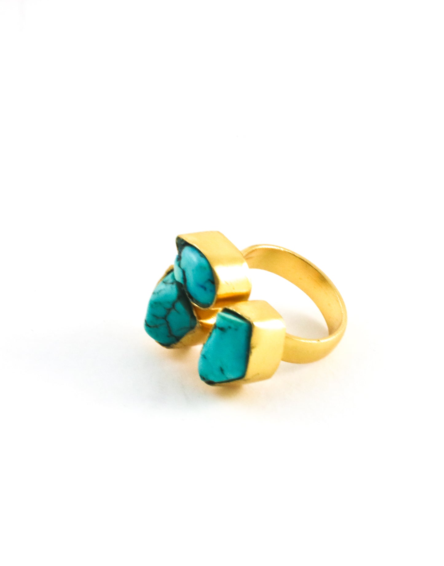 Turquoise set in gold ring