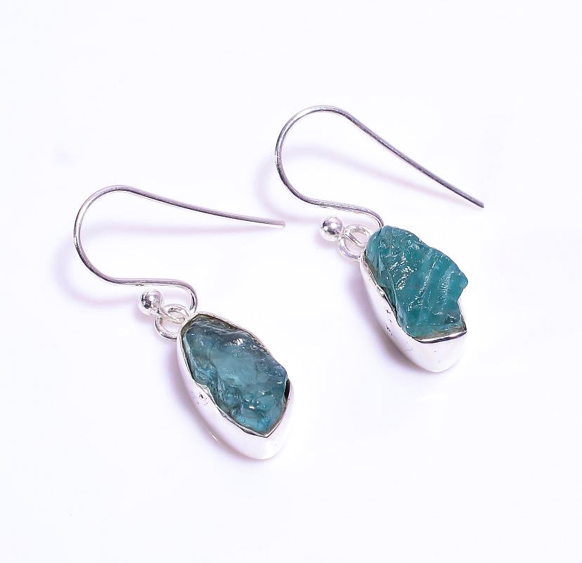 Silver Earring with Blue Sky Apatite